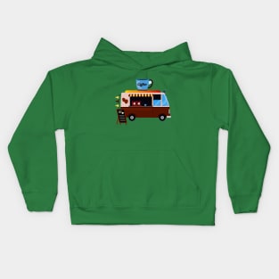 coffee shop offering van delivery Kids Hoodie